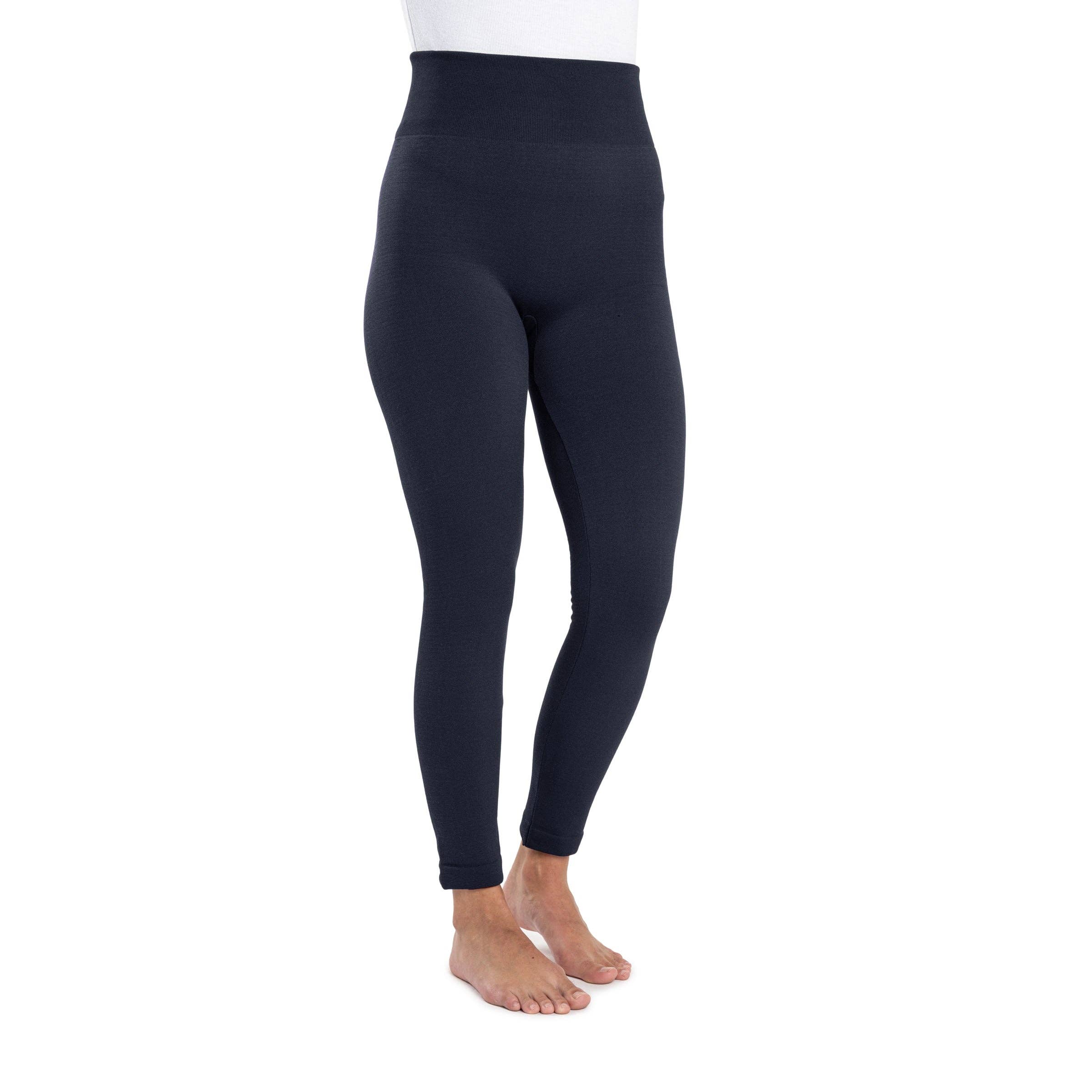 Women's Fleece Lined Leggings with Wide Waistband