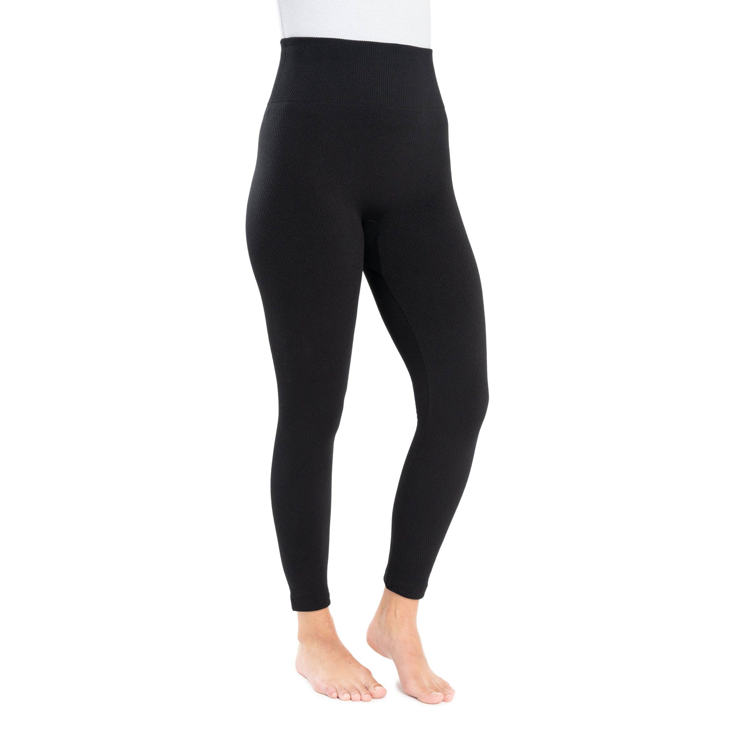 Women's Fleece Lined Leggings with Wide Waistband