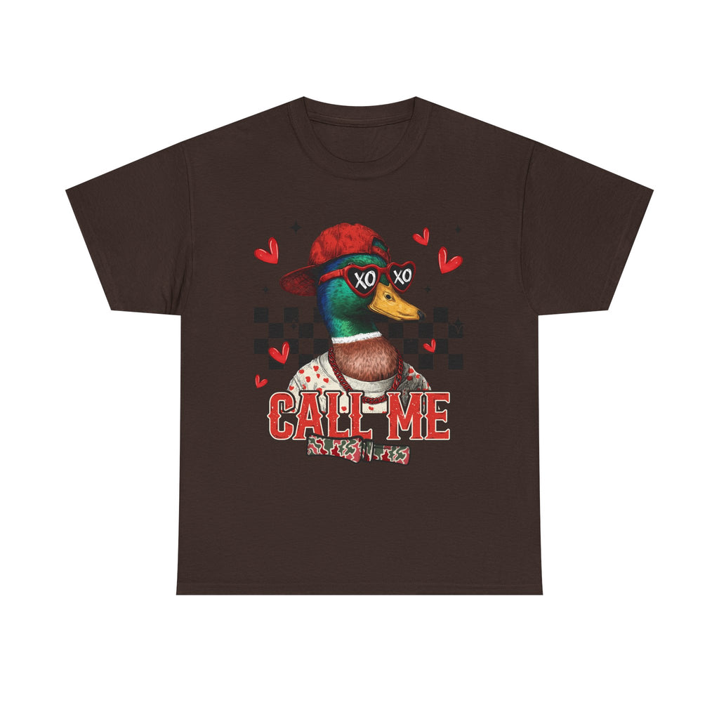 Duck Graphic Tee – "Call Me" Retro Skateboard Design