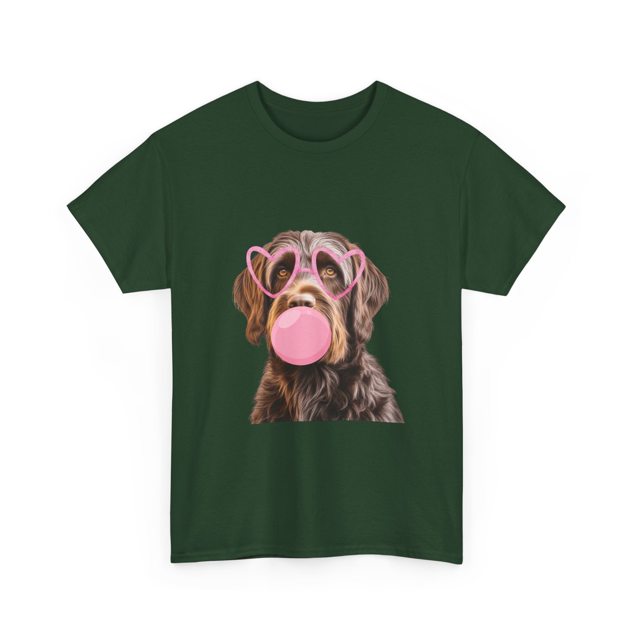 Dog Bubblegum Tee — Cute Puppy with Heart Sunglasses Graphic T-Shirt