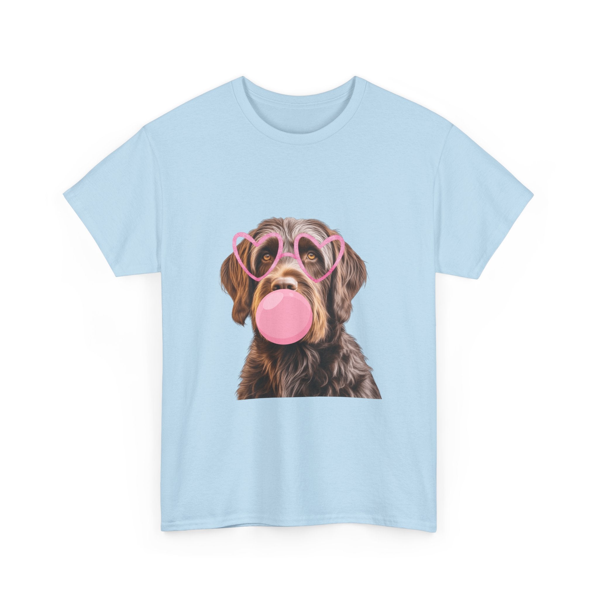 Dog Bubblegum Tee — Cute Puppy with Heart Sunglasses Graphic T-Shirt