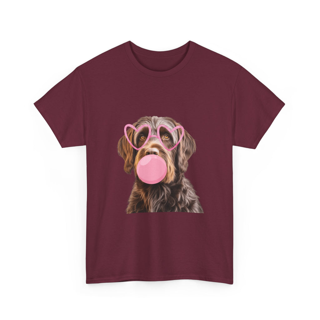 Dog Bubblegum Tee — Cute Puppy with Heart Sunglasses Graphic T-Shirt