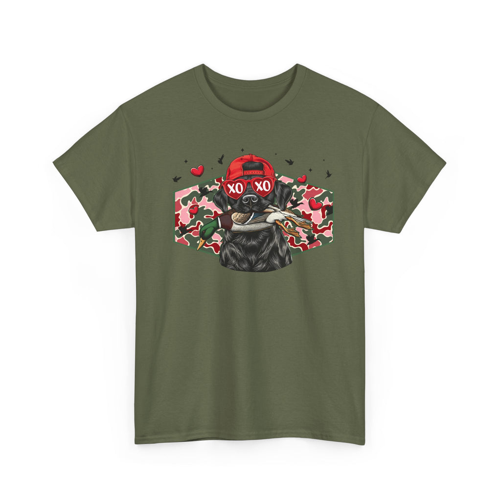 XOXO Dog Graphic Tee - Cute Camouflage Love T-Shirt