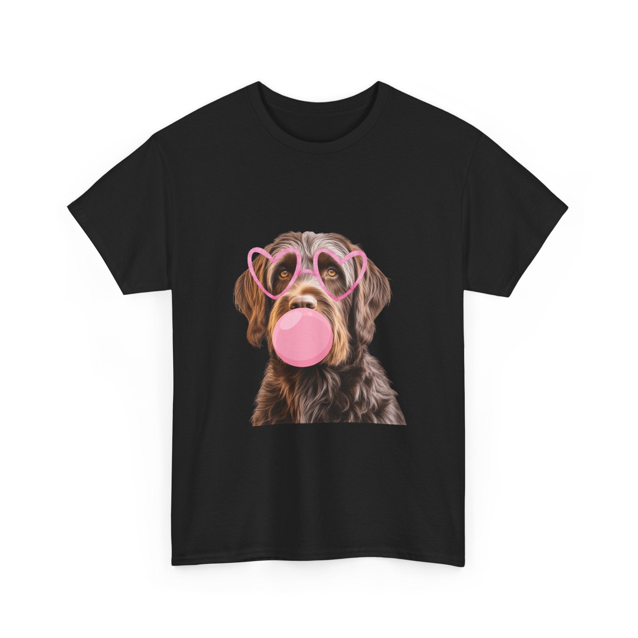Dog Bubblegum Tee — Cute Puppy with Heart Sunglasses Graphic T-Shirt