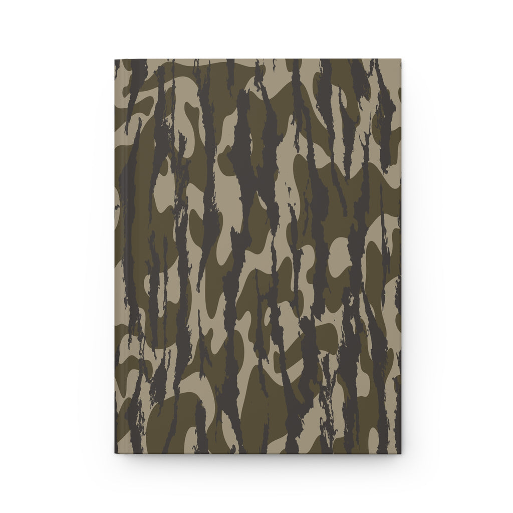 Camo Pattern Hardcover Journal — Olive Green Military-Style Notebook