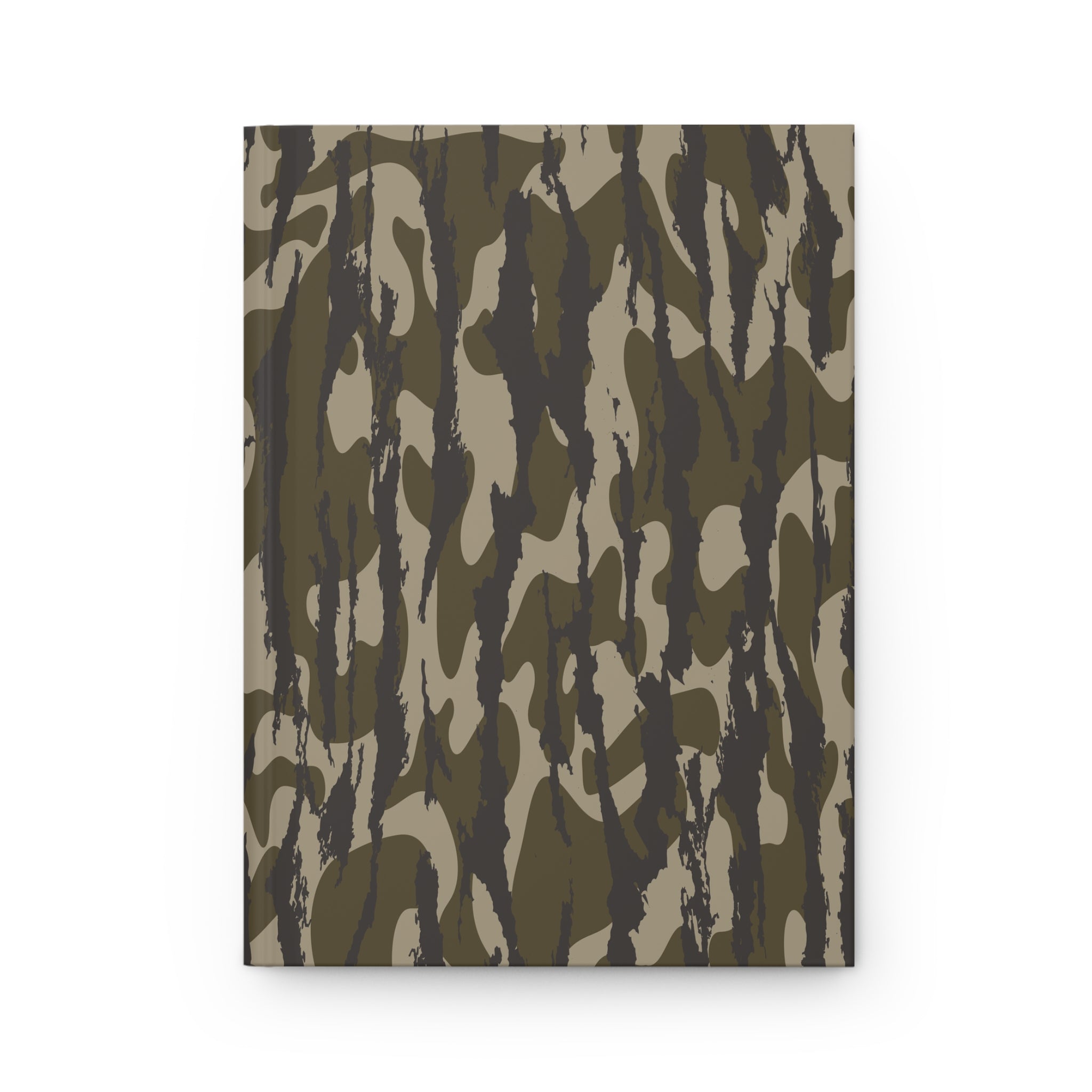 Camo Pattern Hardcover Journal — Olive Green Military-Style Notebook