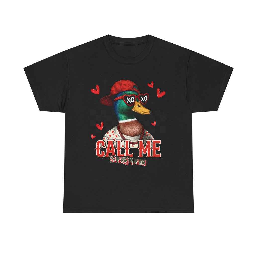 Duck Graphic Tee – "Call Me" Retro Skateboard Design