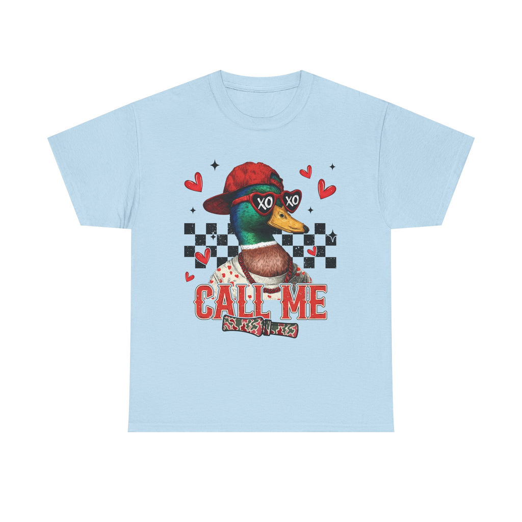Duck Graphic Tee – "Call Me" Retro Skateboard Design