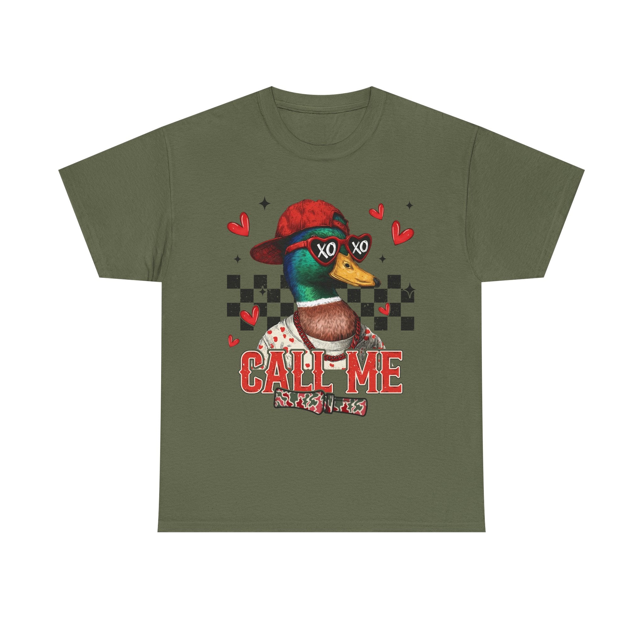 Duck Graphic Tee – "Call Me" Retro Skateboard Design