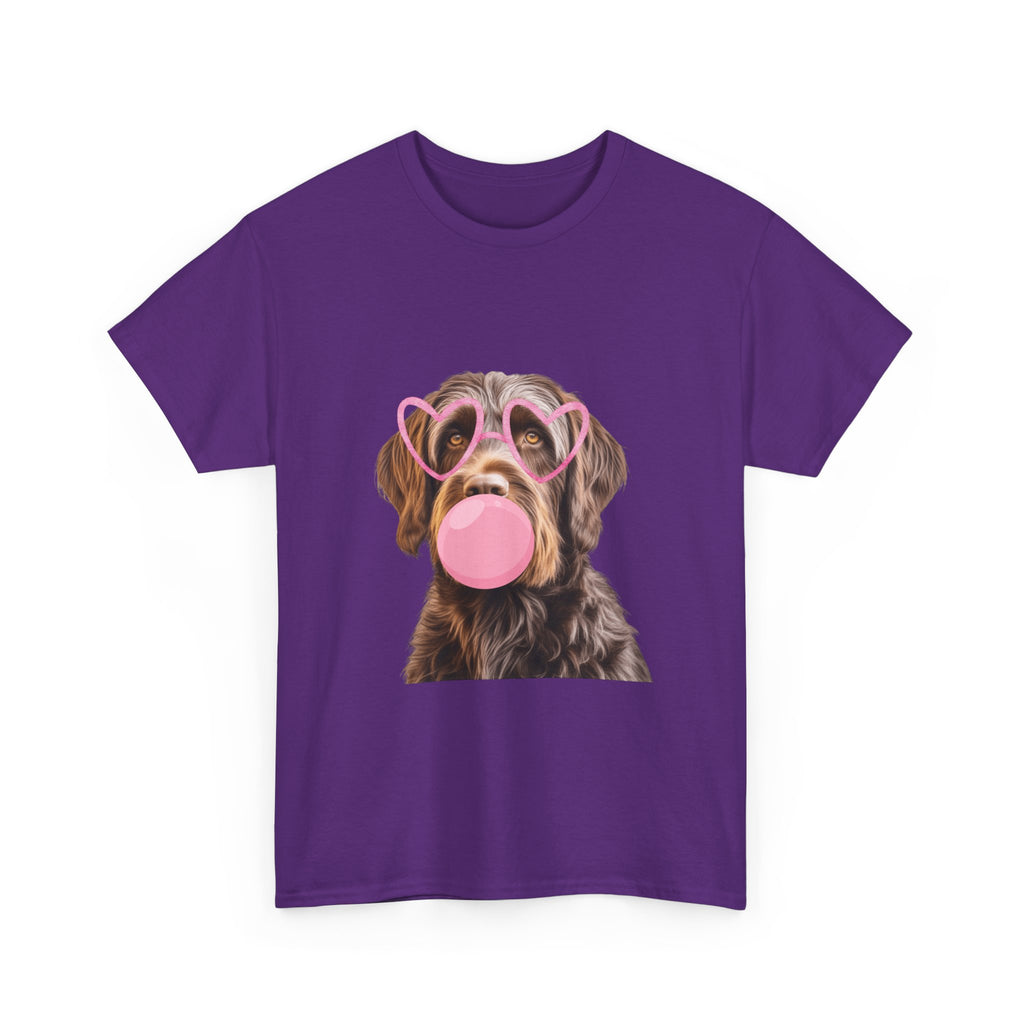 Dog Bubblegum Tee — Cute Puppy with Heart Sunglasses Graphic T-Shirt