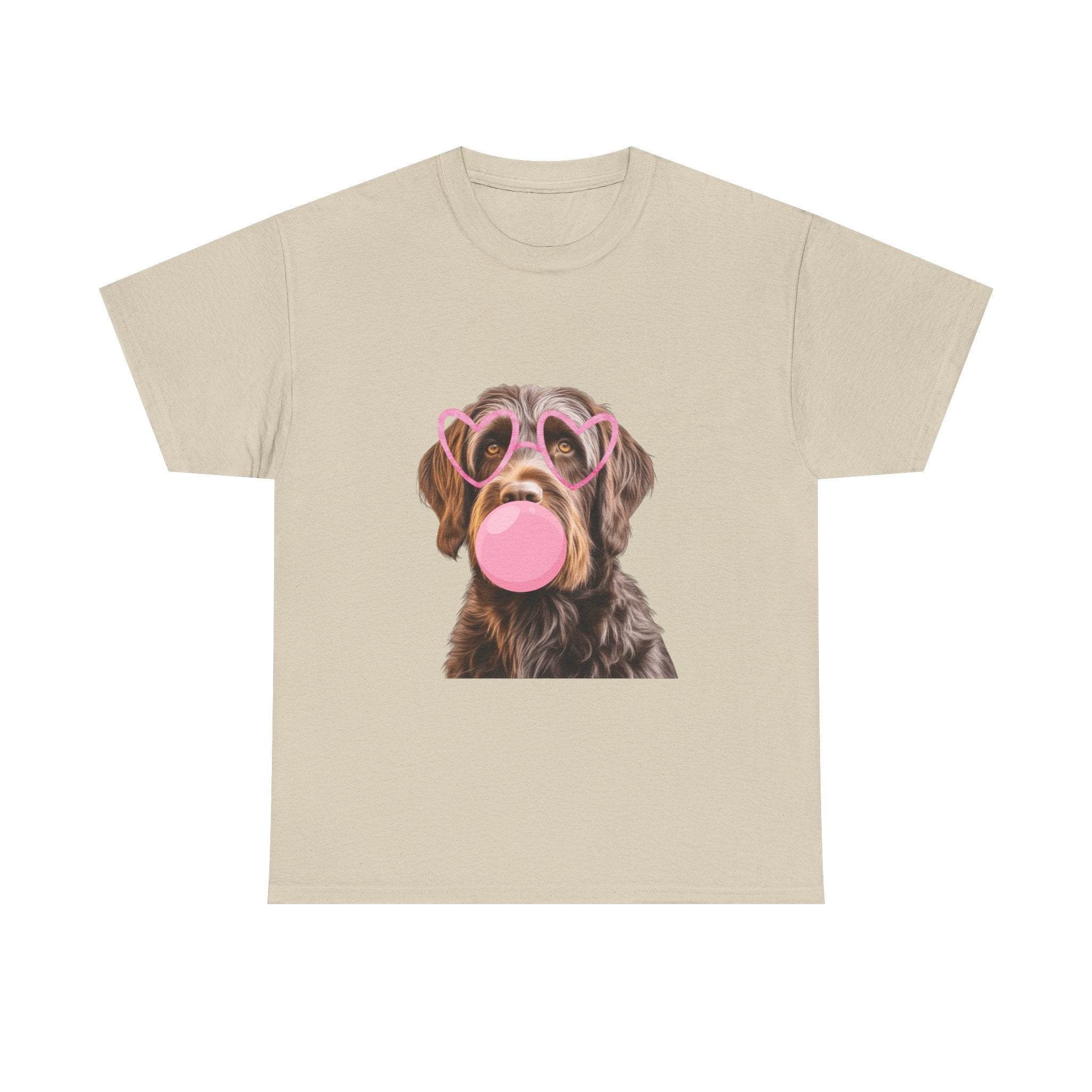 Dog Bubblegum Tee — Cute Puppy with Heart Sunglasses Graphic T-Shirt