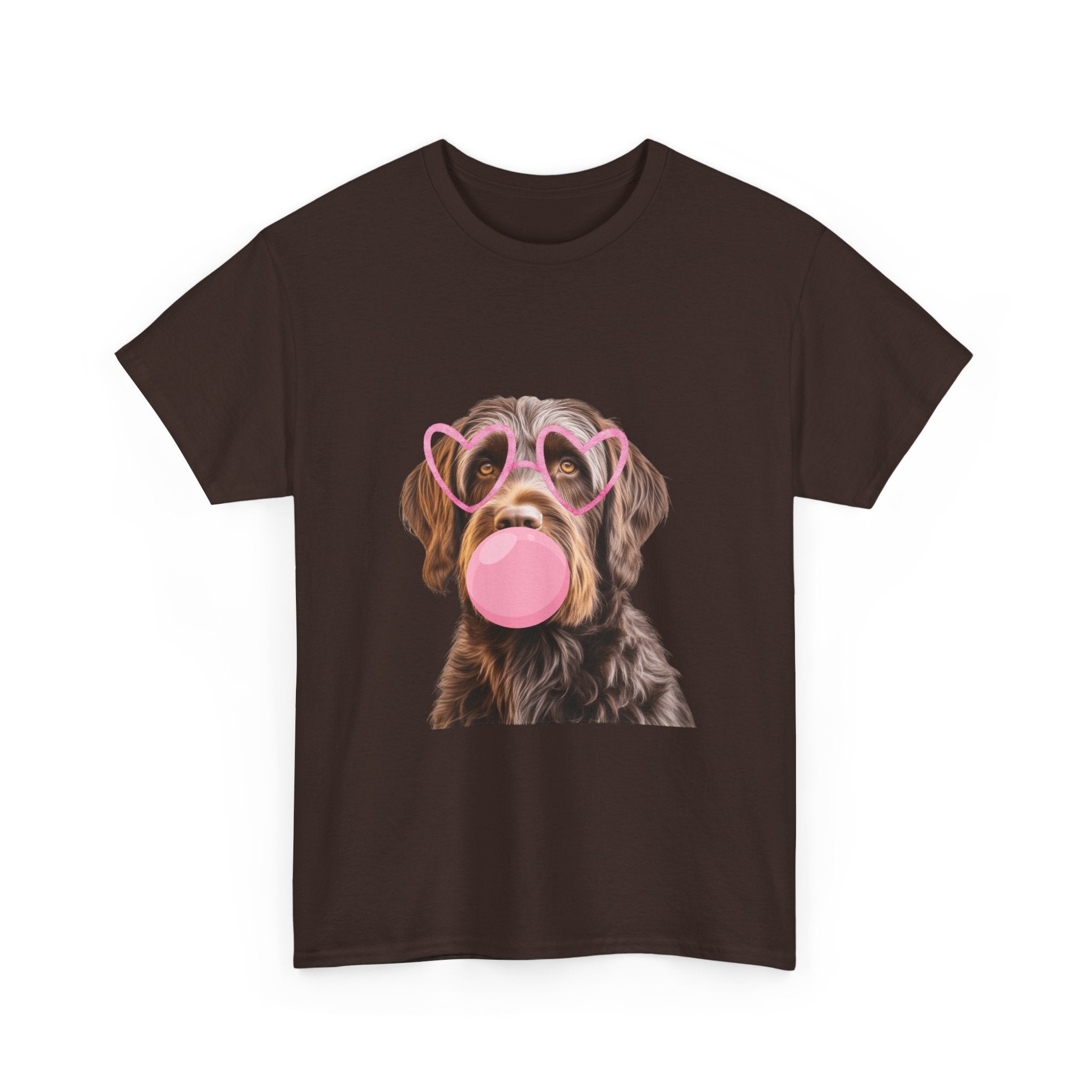 Dog Bubblegum Tee — Cute Puppy with Heart Sunglasses Graphic T-Shirt