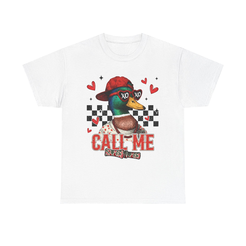 Duck Graphic Tee – "Call Me" Retro Skateboard Design