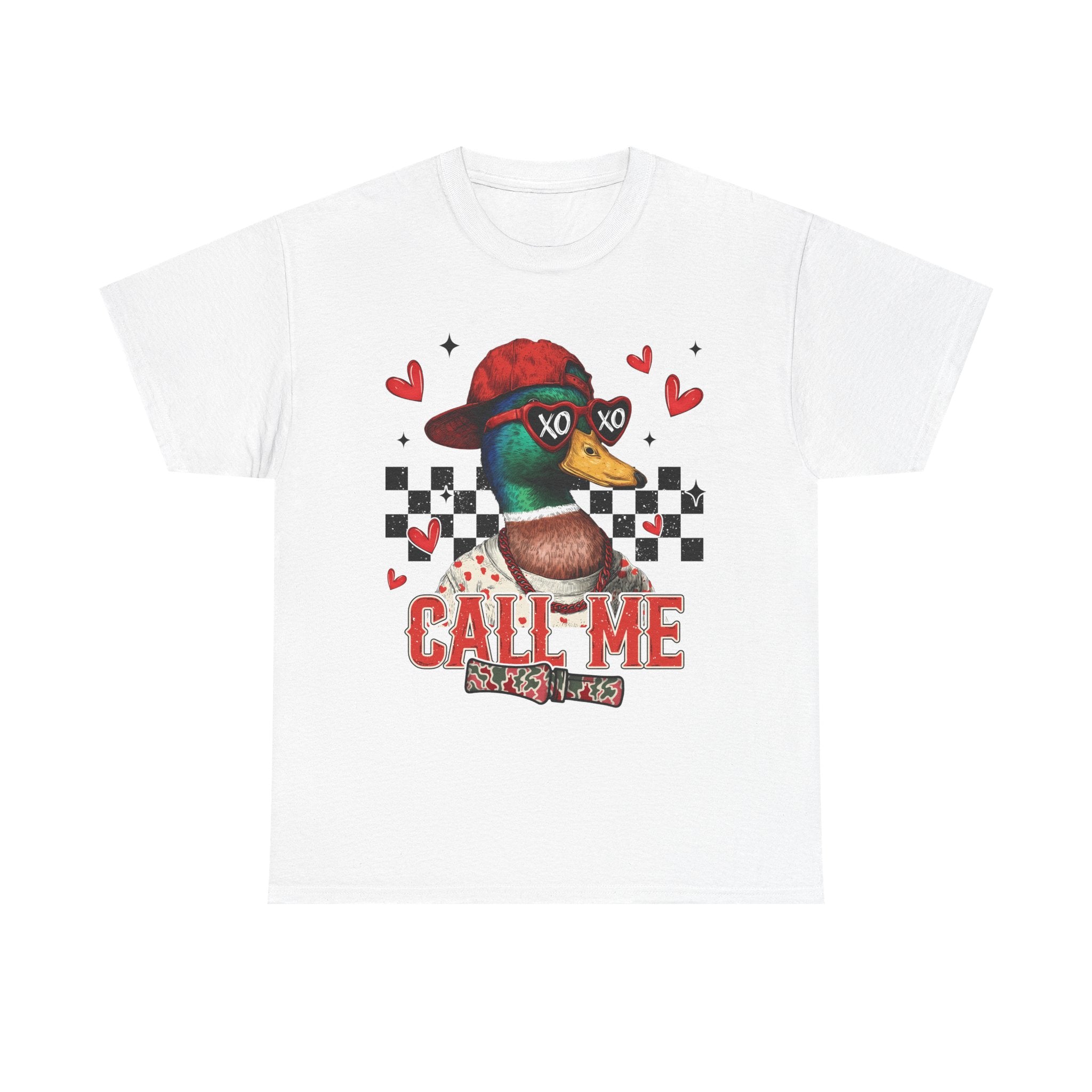 Duck Graphic Tee – "Call Me" Retro Skateboard Design