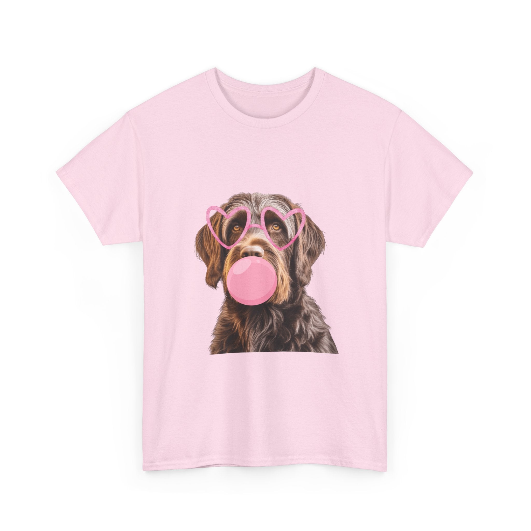 Dog Bubblegum Tee — Cute Puppy with Heart Sunglasses Graphic T-Shirt