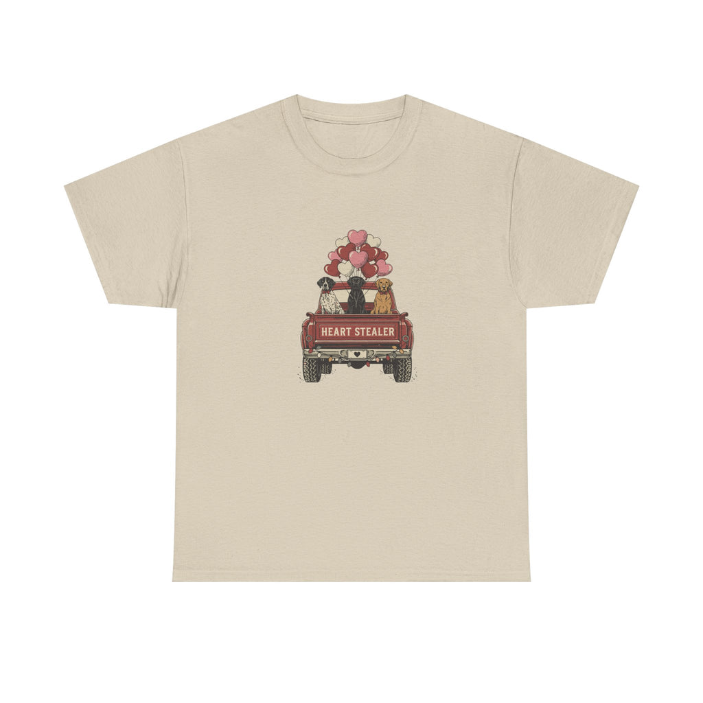 Heart Stealer Truck T-Shirt — Cute Valentine Puppy & Kitten Graphic Tee