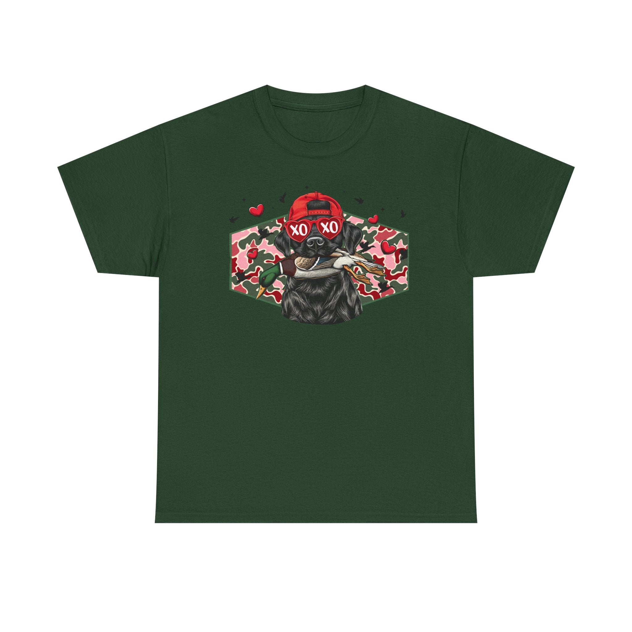 XOXO Dog Graphic Tee - Cute Camouflage Love T-Shirt