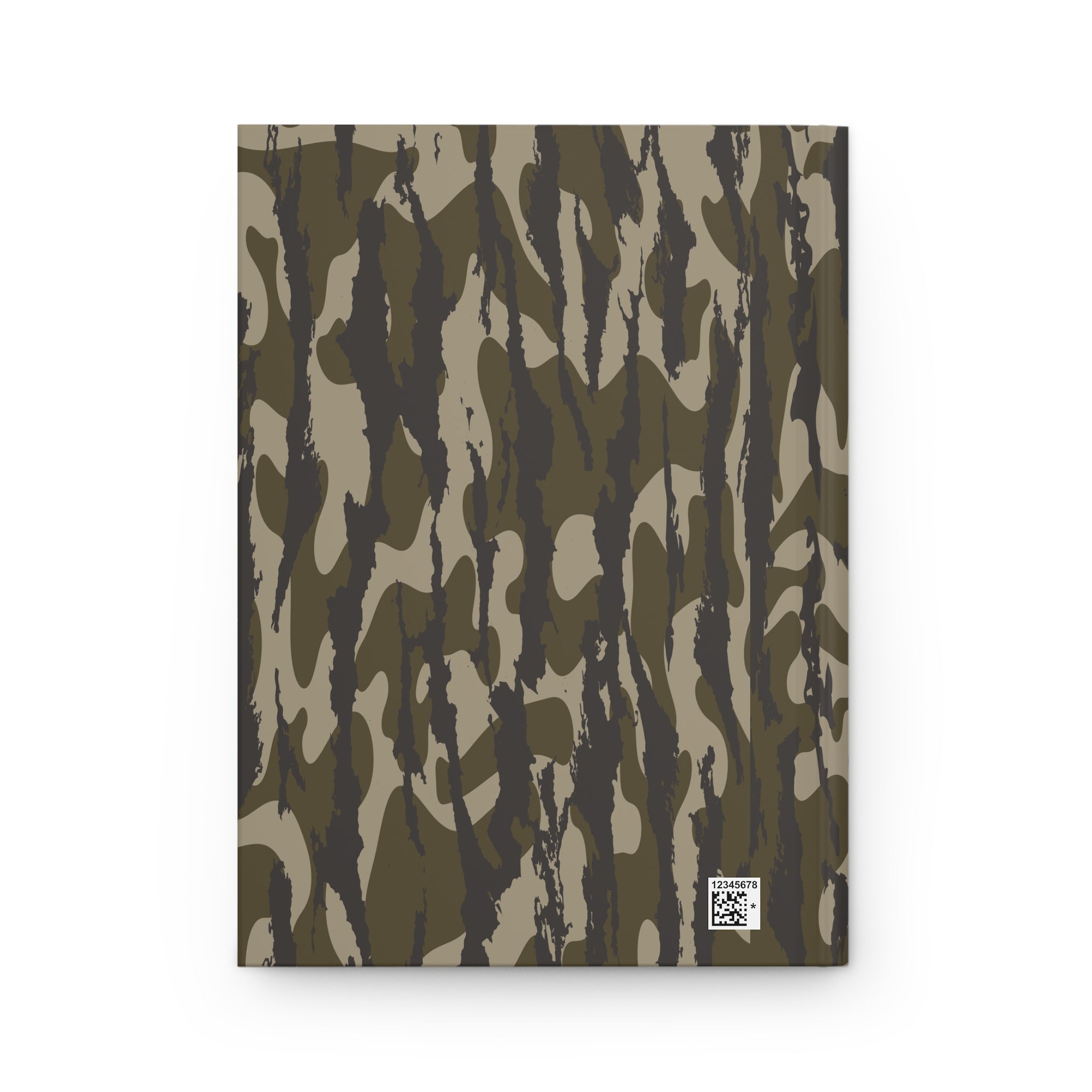 Camo Pattern Hardcover Journal — Olive Green Military-Style Notebook