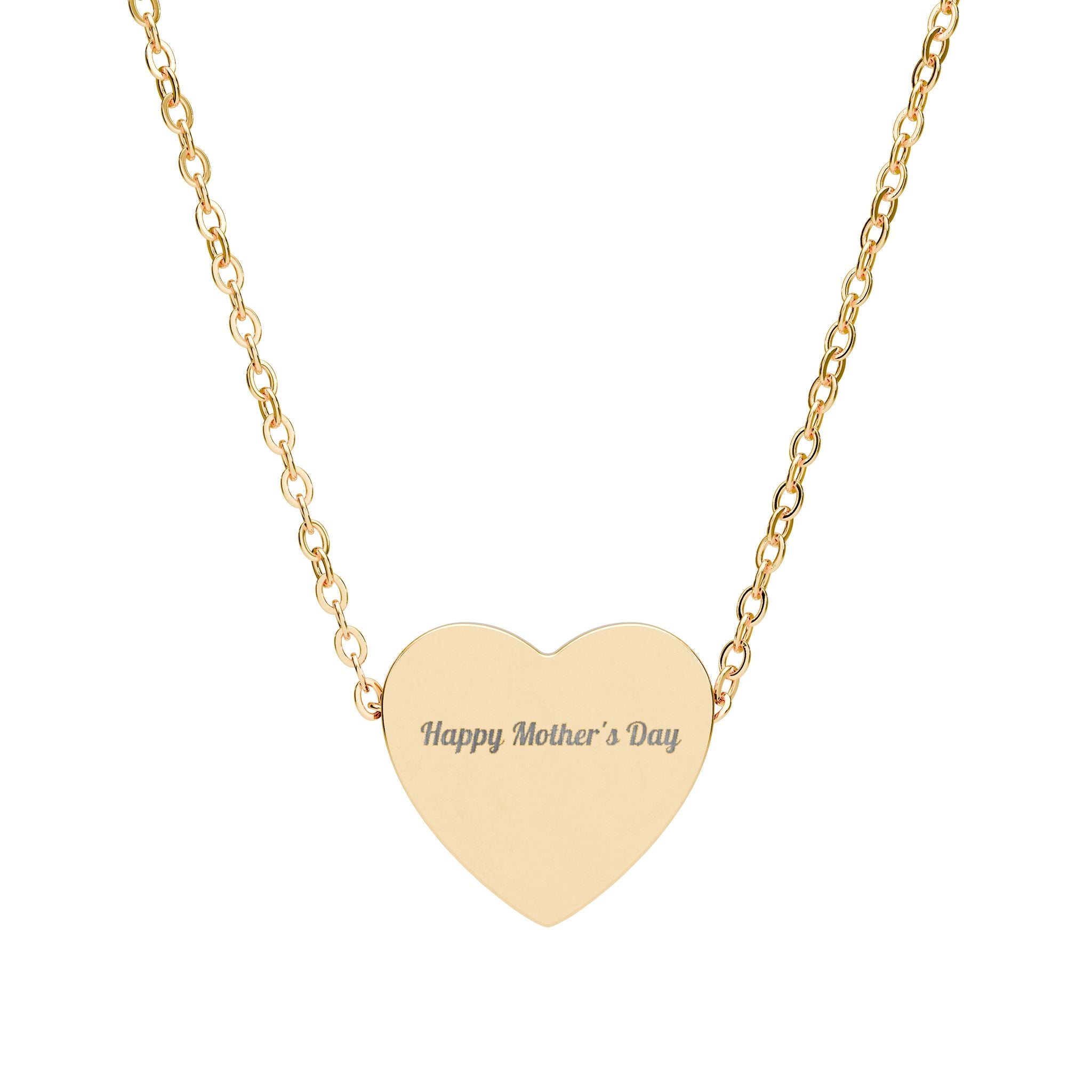 Engraved Heart Necklace — "Happy Mother’s Day" Personalized Pendant