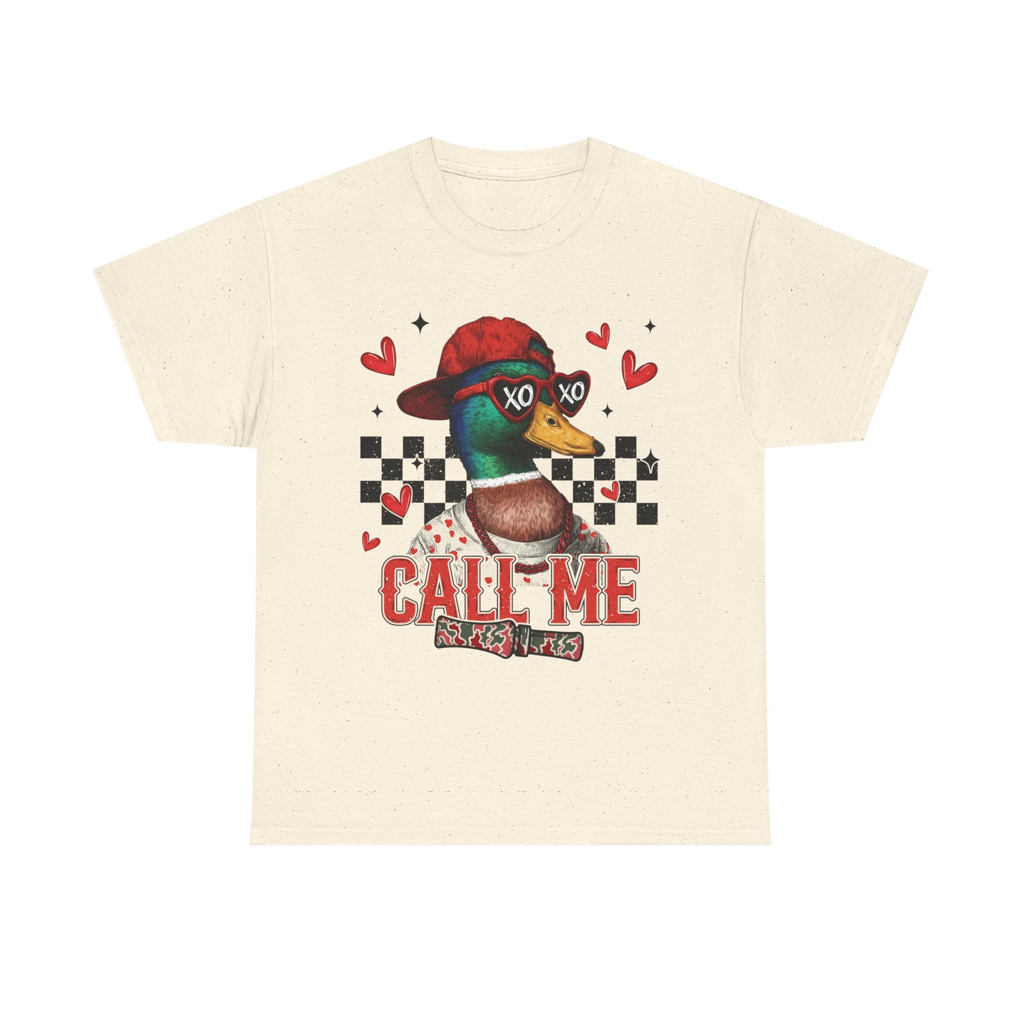 Duck Graphic Tee – "Call Me" Retro Skateboard Design