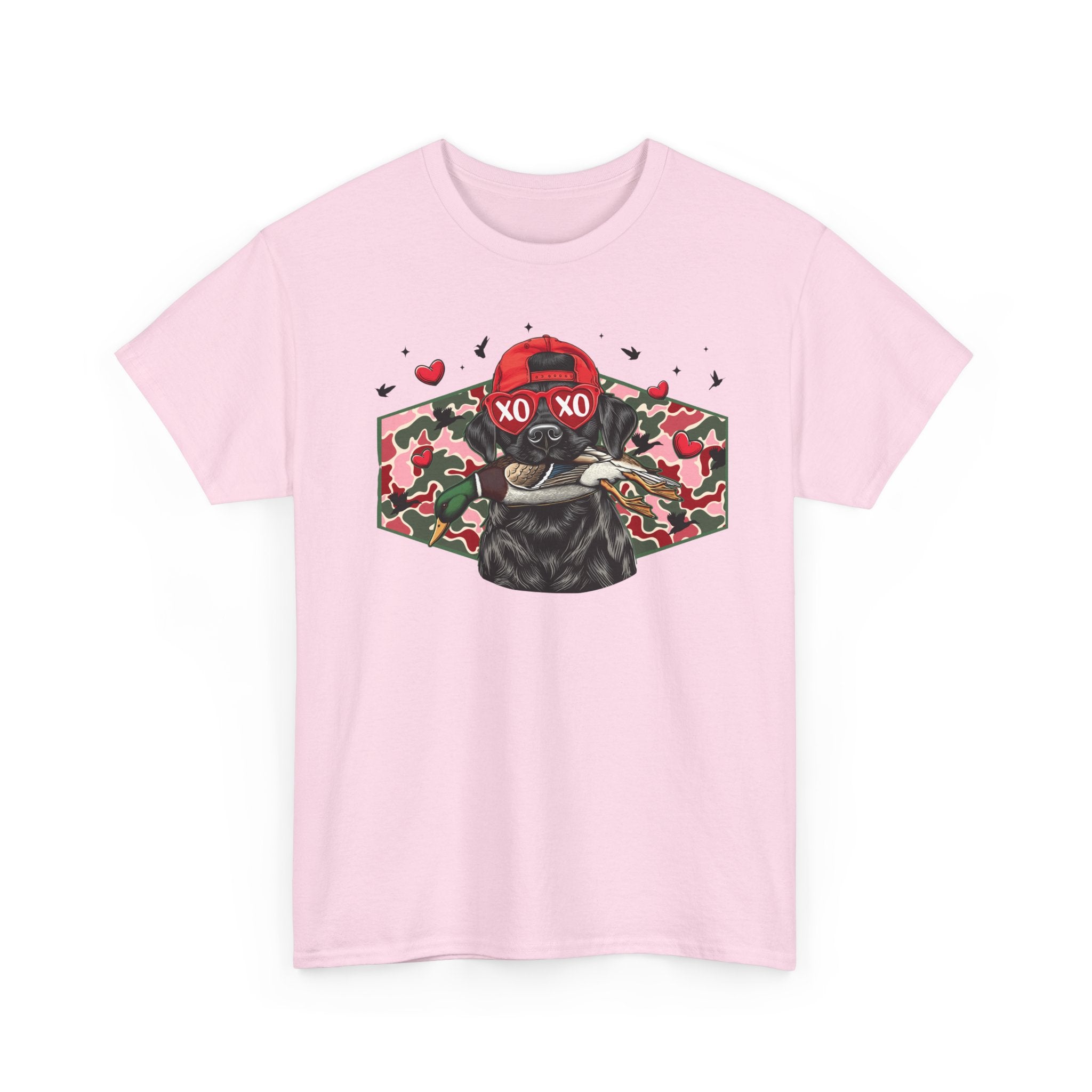 XOXO Dog Graphic Tee - Cute Camouflage Love T-Shirt