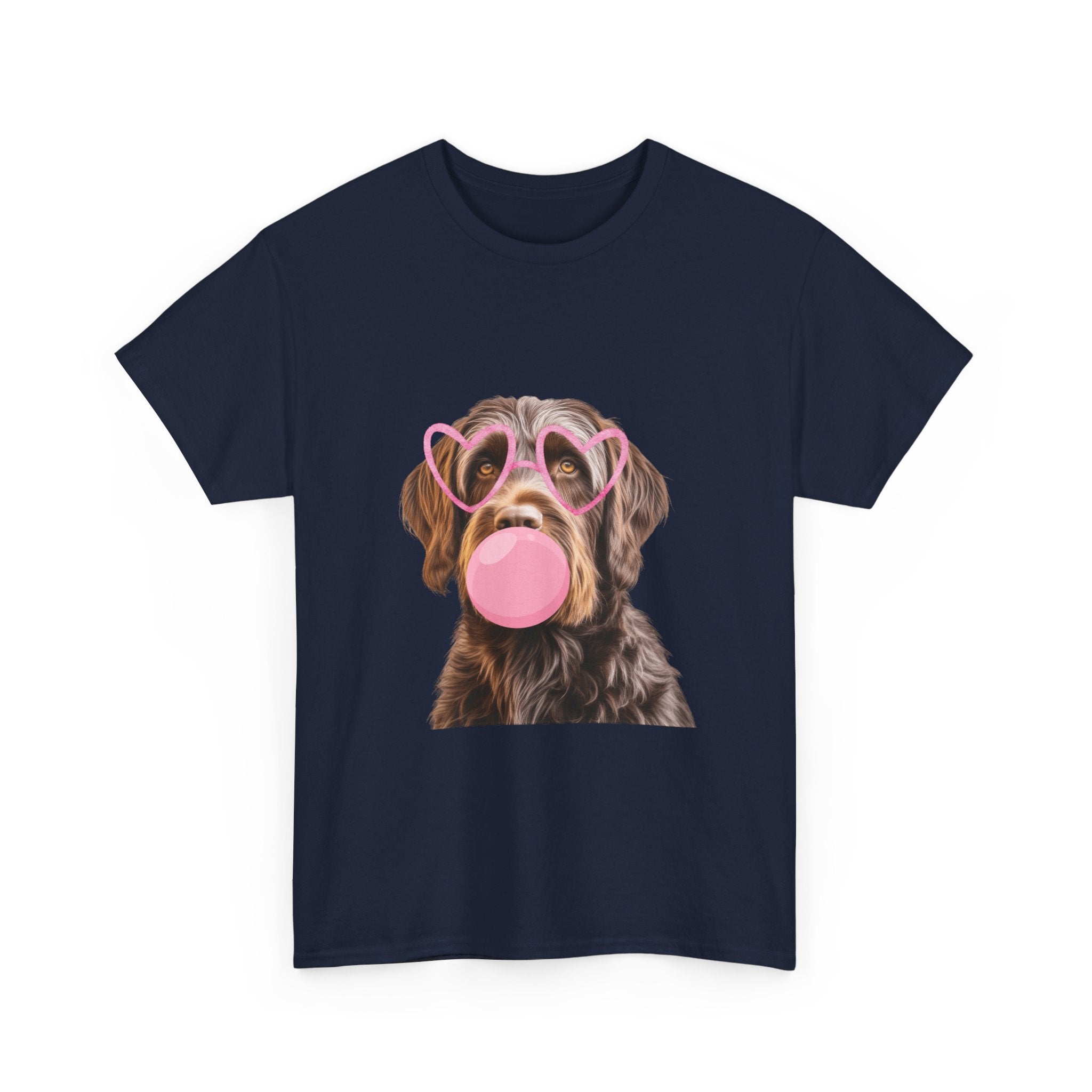 Dog Bubblegum Tee — Cute Puppy with Heart Sunglasses Graphic T-Shirt