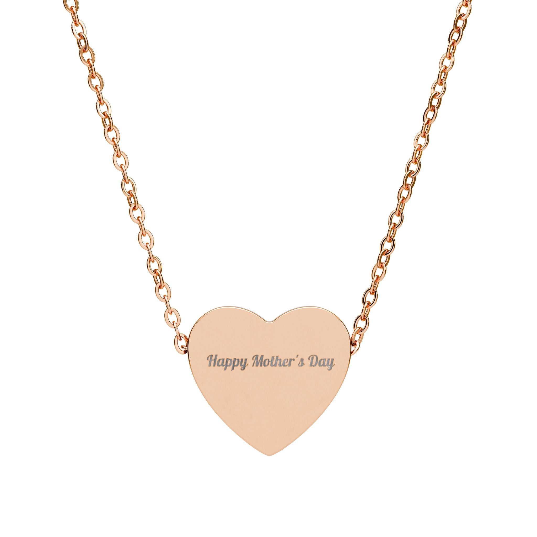 Engraved Heart Necklace — "Happy Mother’s Day" Personalized Pendant