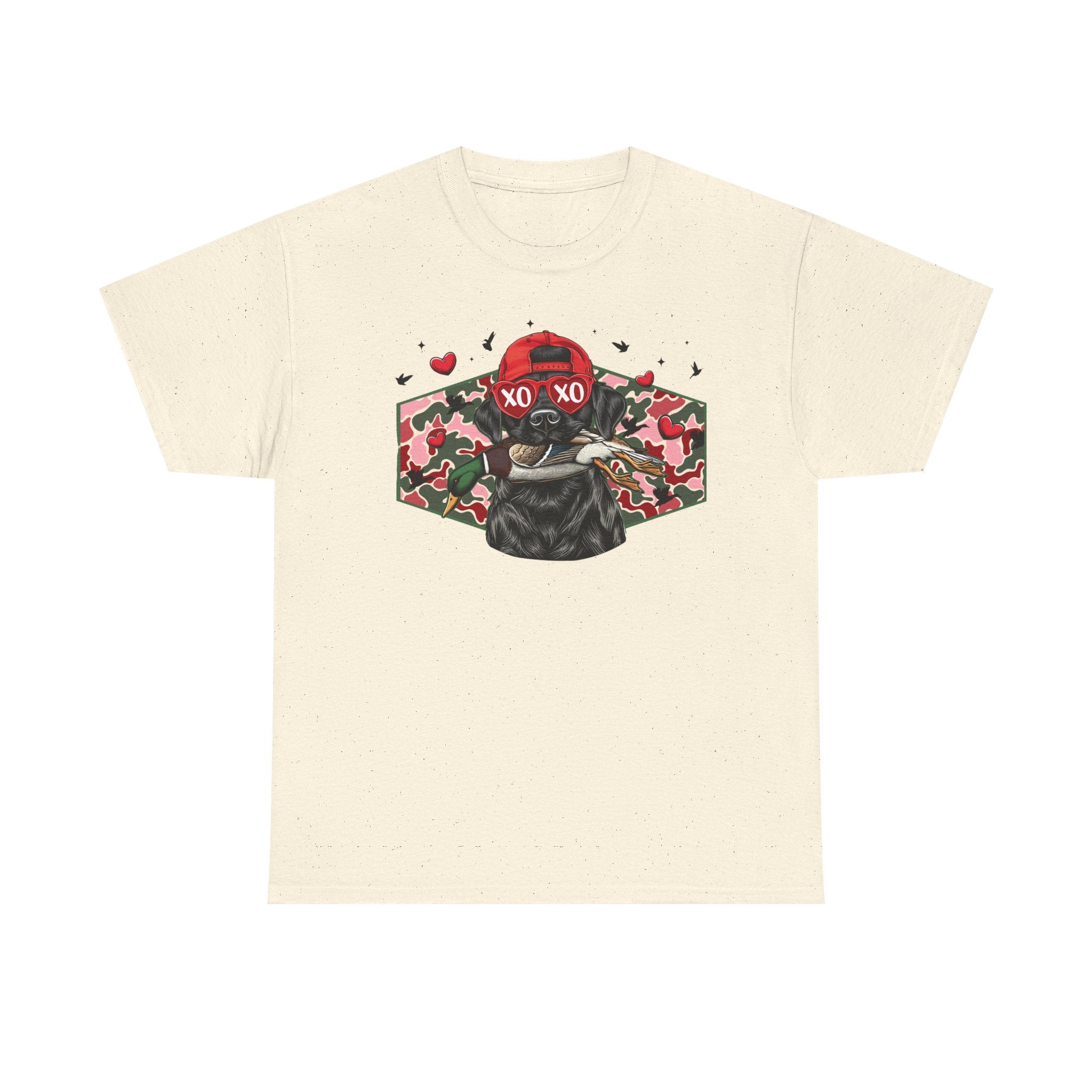 XOXO Dog Graphic Tee - Cute Camouflage Love T-Shirt
