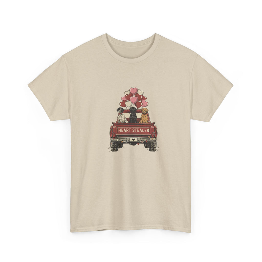 Heart Stealer Truck T-Shirt — Cute Valentine Puppy & Kitten Graphic Tee