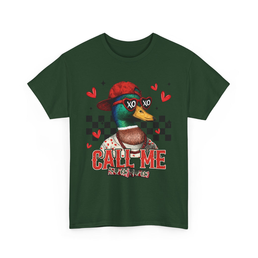 Duck Graphic Tee – "Call Me" Retro Skateboard Design