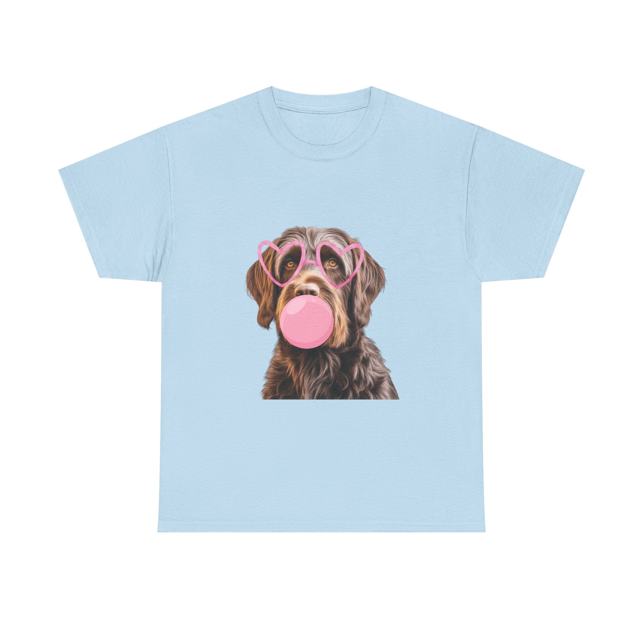 Dog Bubblegum Tee — Cute Puppy with Heart Sunglasses Graphic T-Shirt