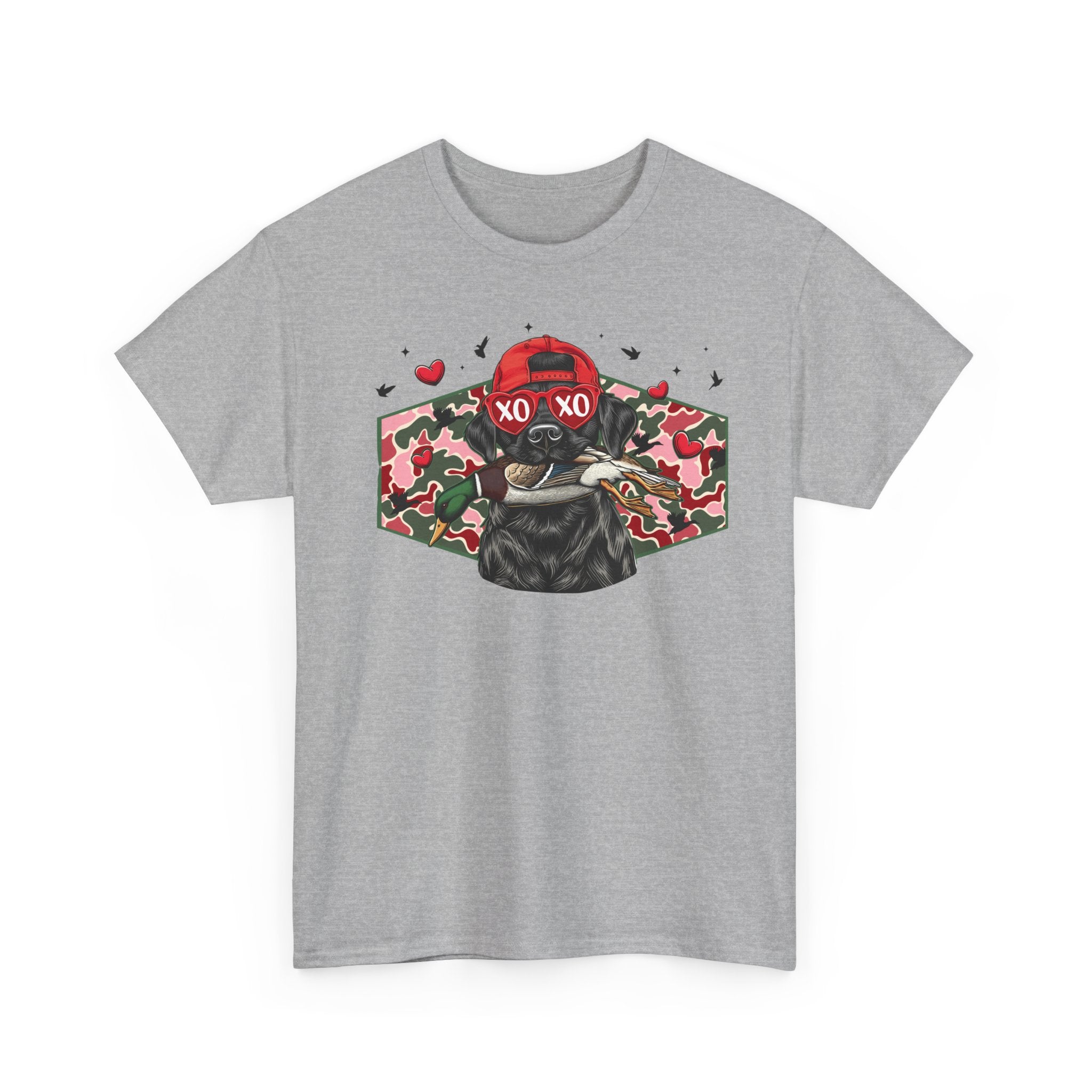 XOXO Dog Graphic Tee - Cute Camouflage Love T-Shirt