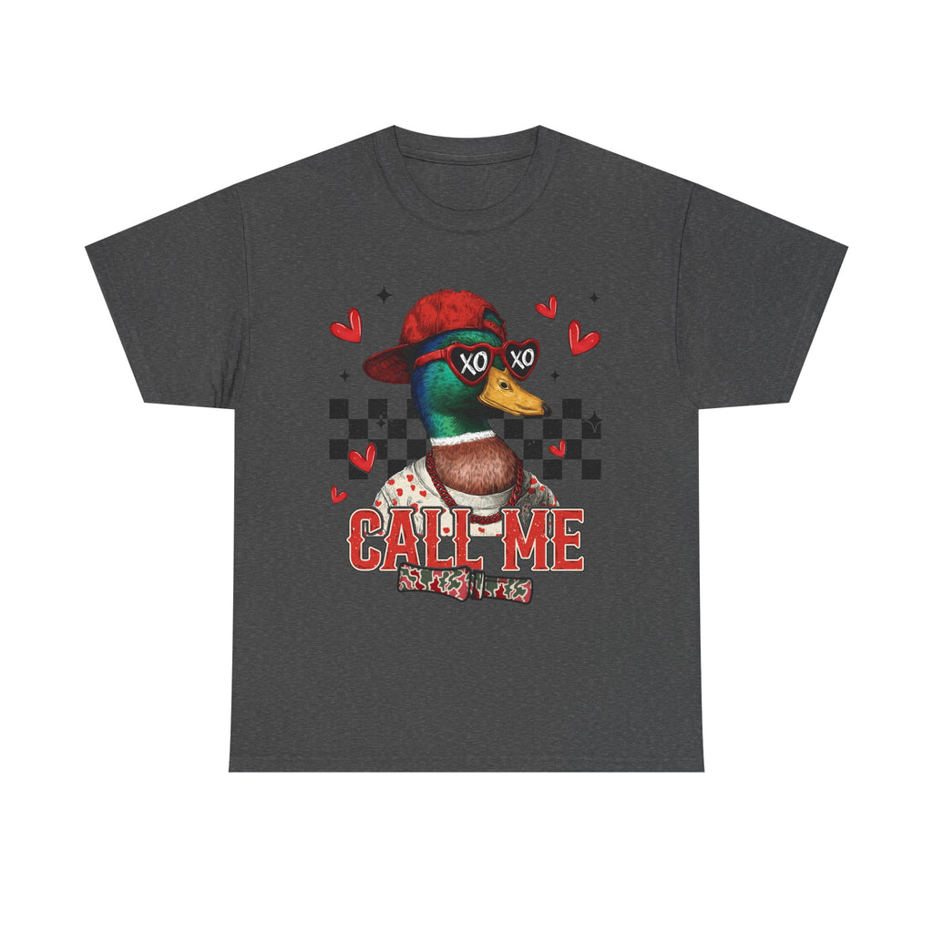 Duck Graphic Tee – "Call Me" Retro Skateboard Design