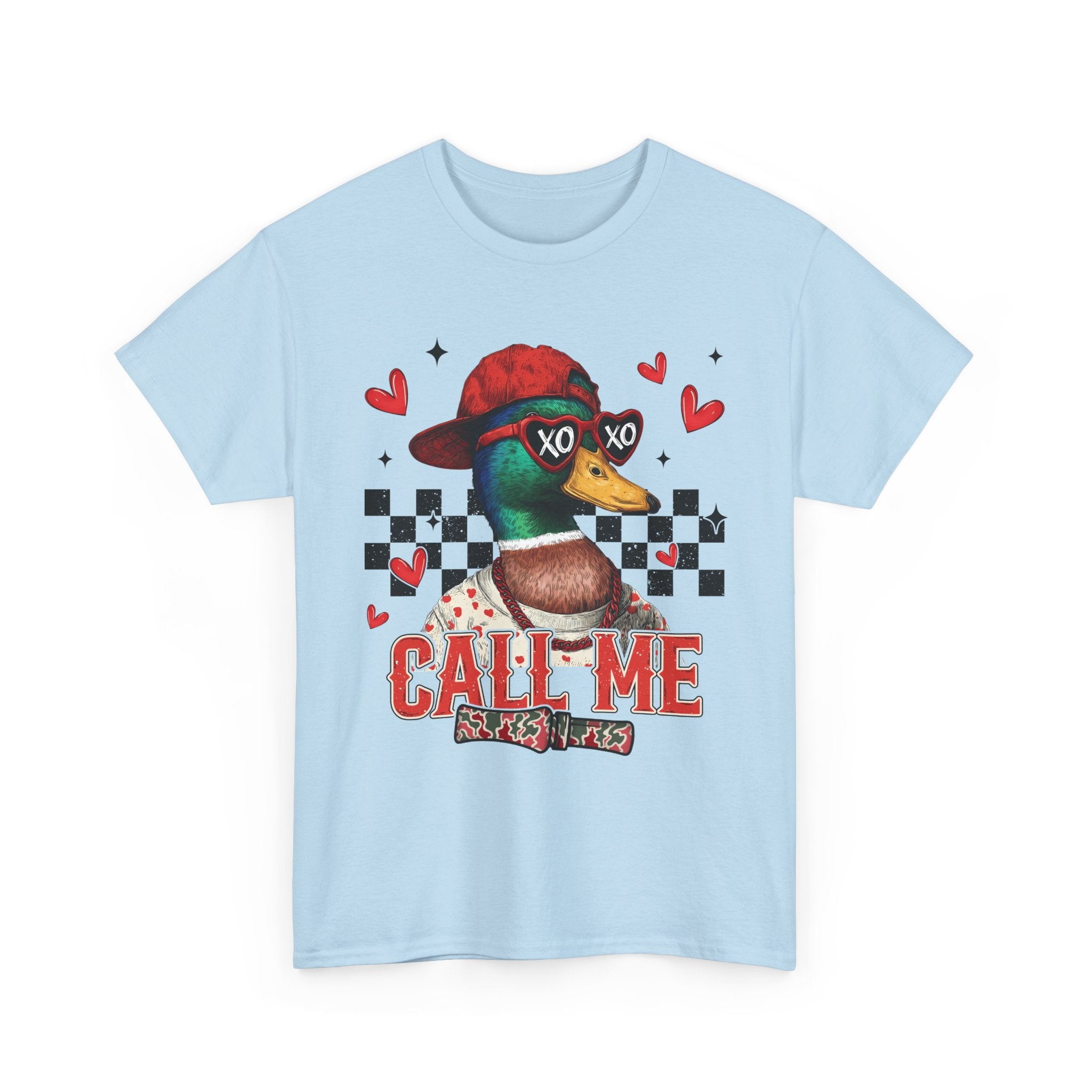 Duck Graphic Tee – "Call Me" Retro Skateboard Design
