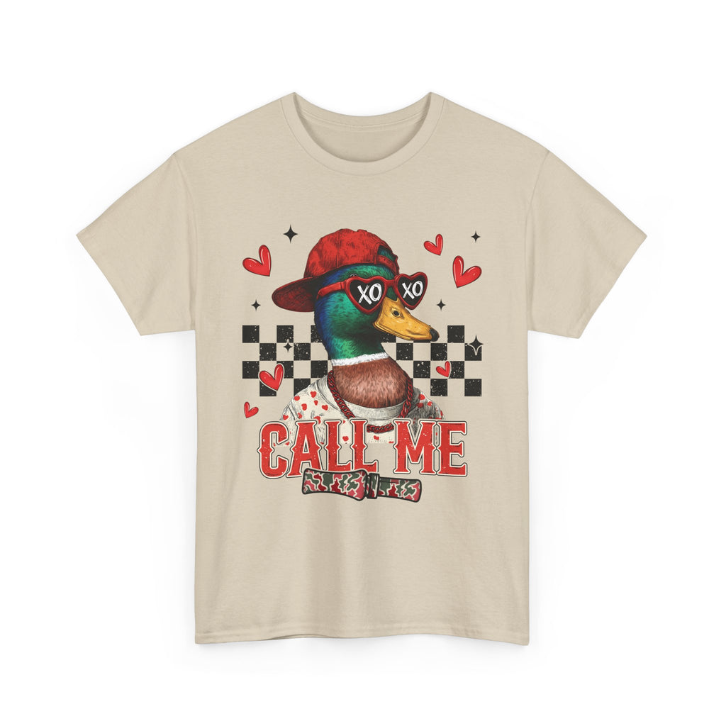 Duck Graphic Tee – "Call Me" Retro Skateboard Design