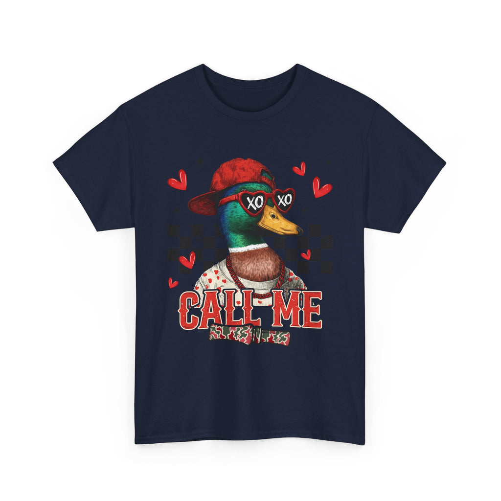 Duck Graphic Tee – "Call Me" Retro Skateboard Design