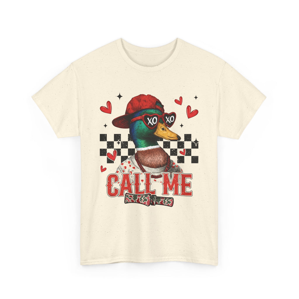 Duck Graphic Tee – "Call Me" Retro Skateboard Design