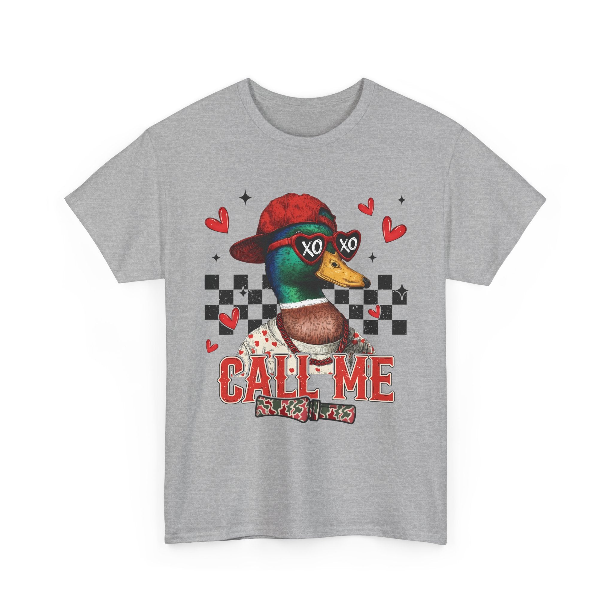 Duck Graphic Tee – "Call Me" Retro Skateboard Design