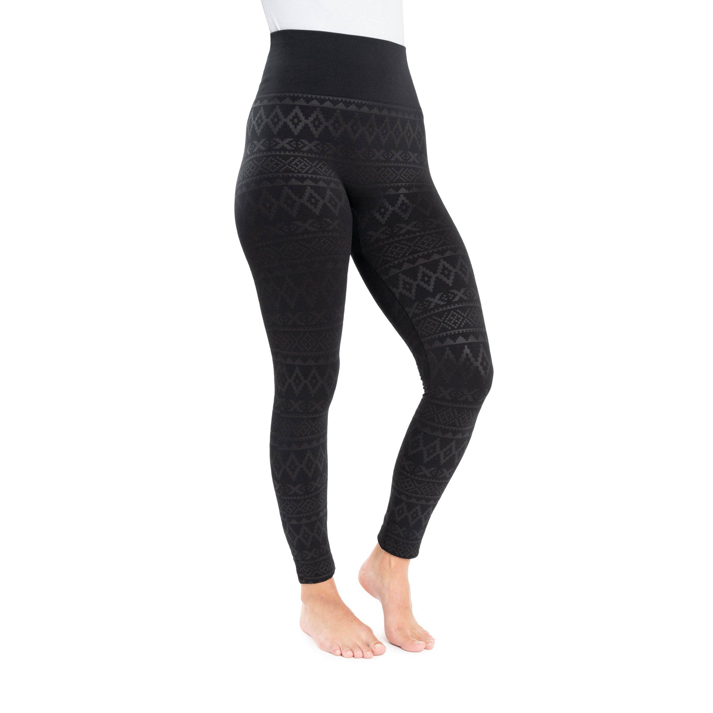 Women's Fleece Lined Leggings with Wide Waistband