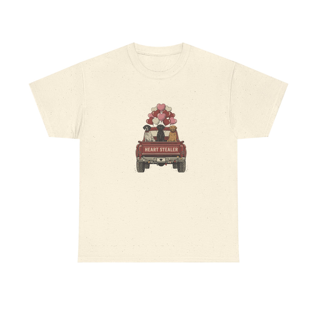 Heart Stealer Truck T-Shirt — Cute Valentine Puppy & Kitten Graphic Tee
