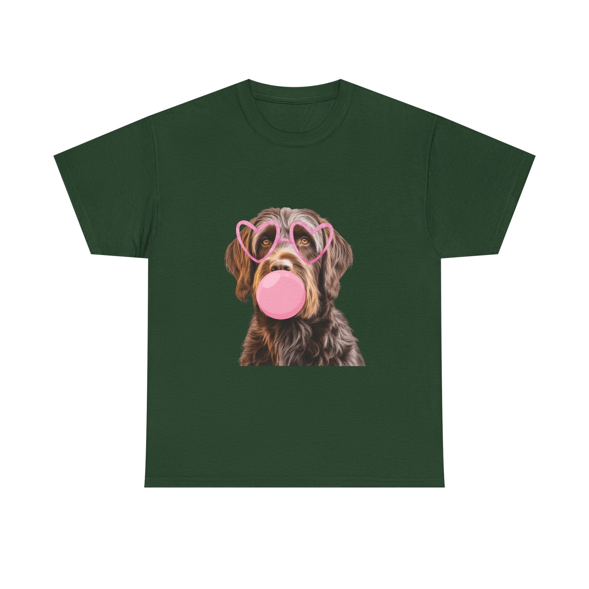 Dog Bubblegum Tee — Cute Puppy with Heart Sunglasses Graphic T-Shirt