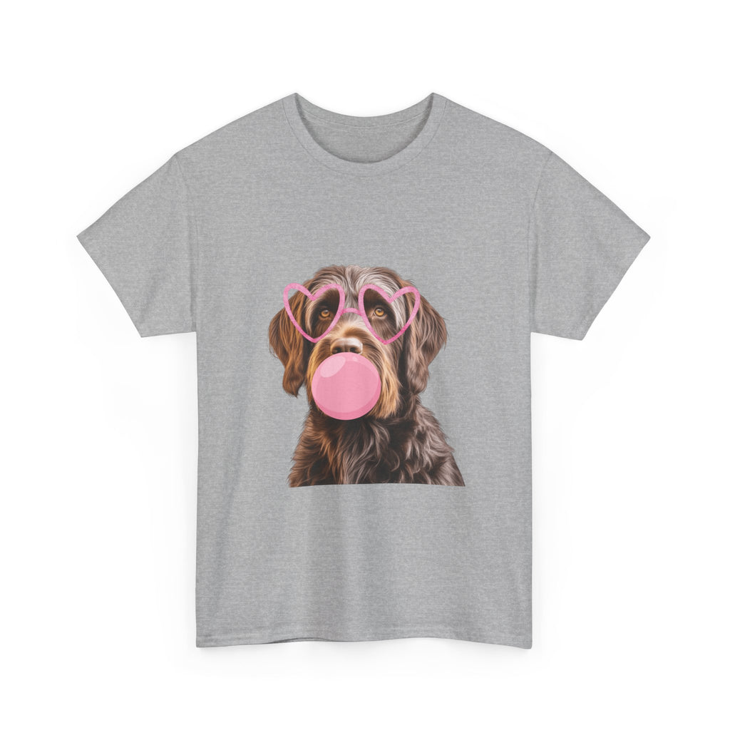 Dog Bubblegum Tee — Cute Puppy with Heart Sunglasses Graphic T-Shirt