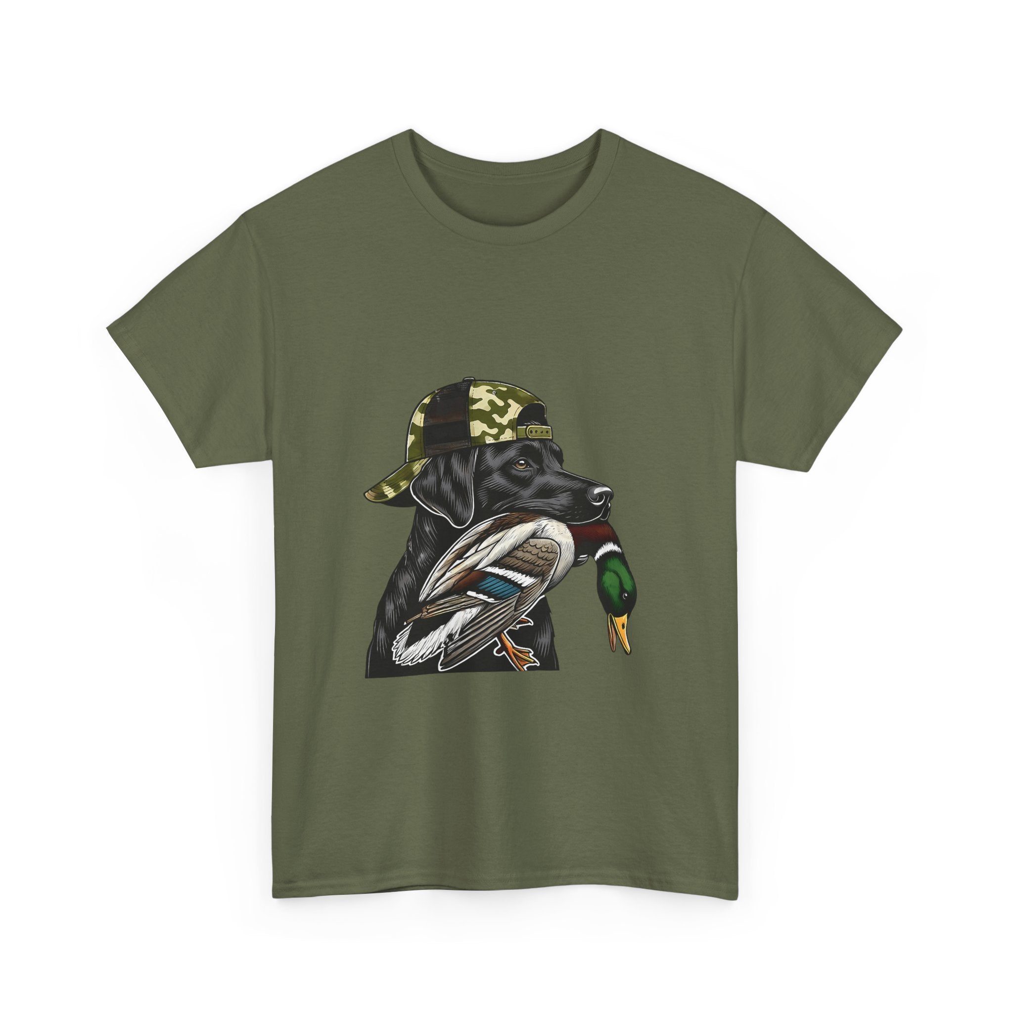 Duck Hunter Graphic Tee — Mallard Duck with Camo Bucket Hat