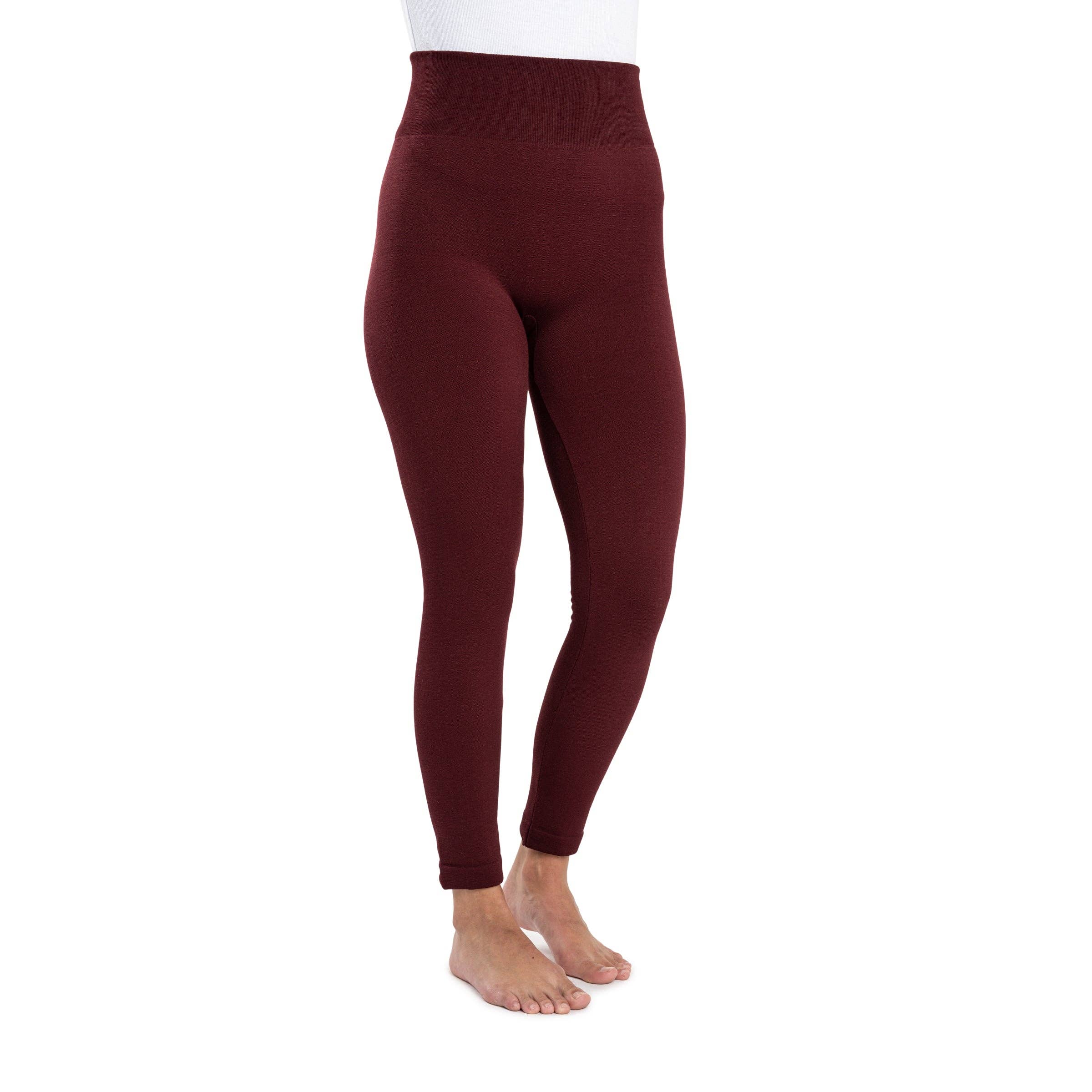 Women's Fleece Lined Leggings with Wide Waistband