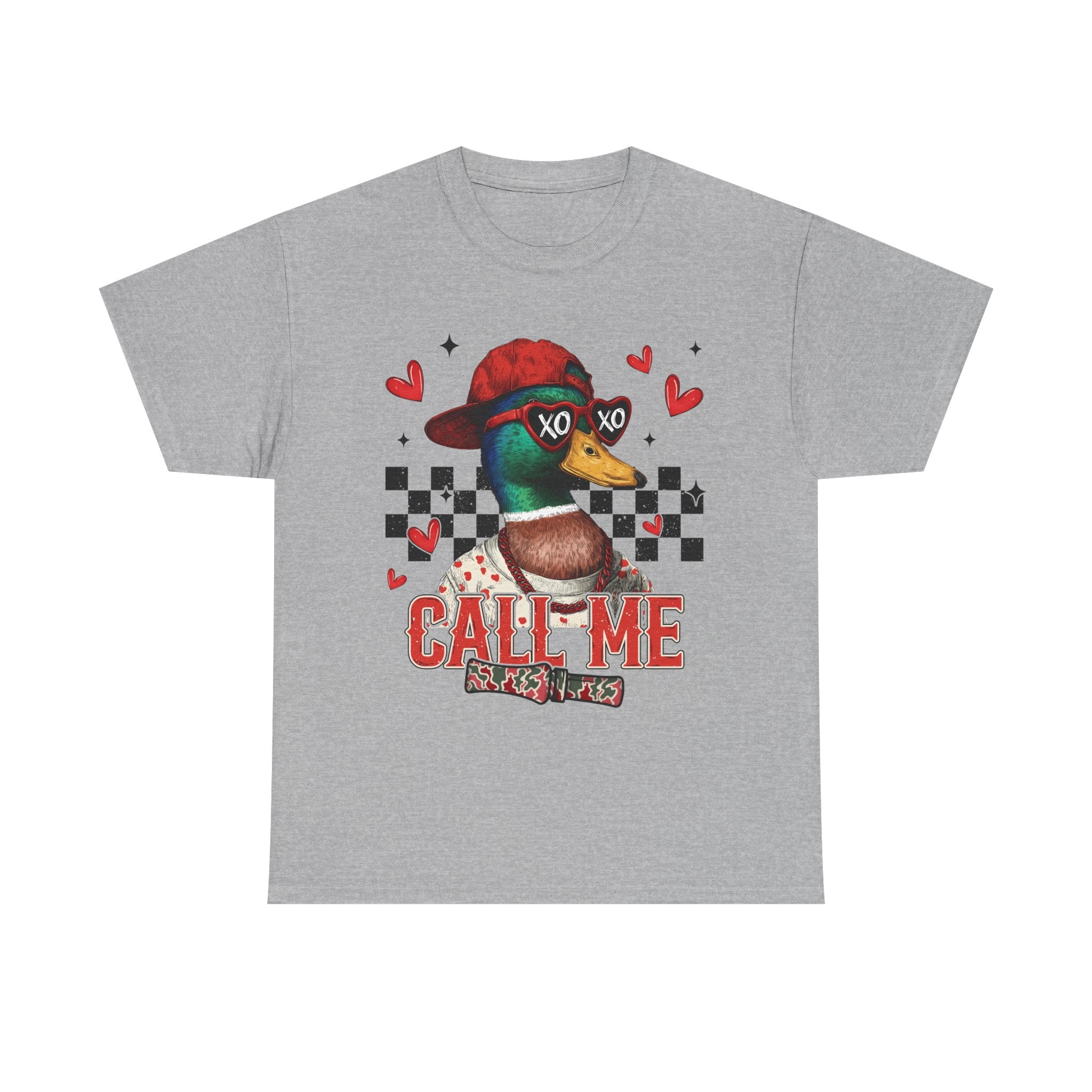 Duck Graphic Tee – "Call Me" Retro Skateboard Design