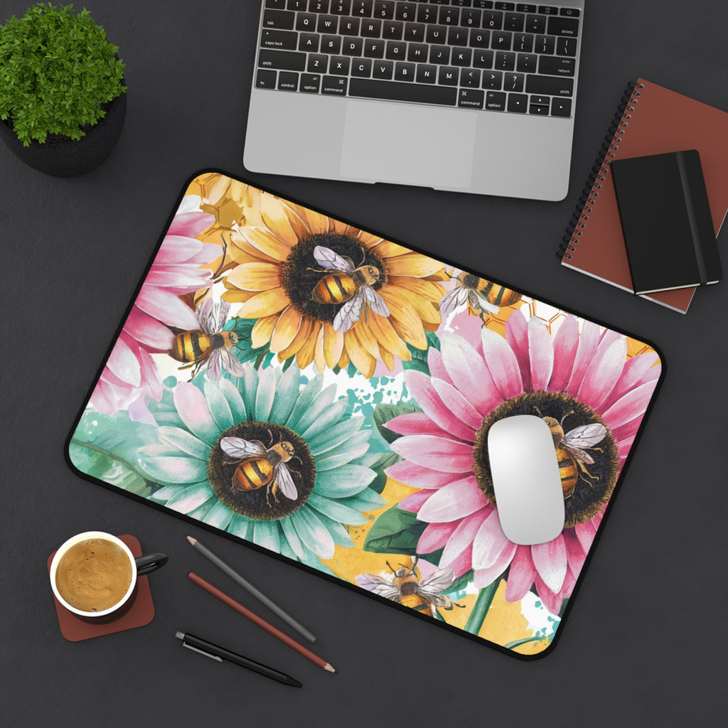 Floral Bees Desk Mat
