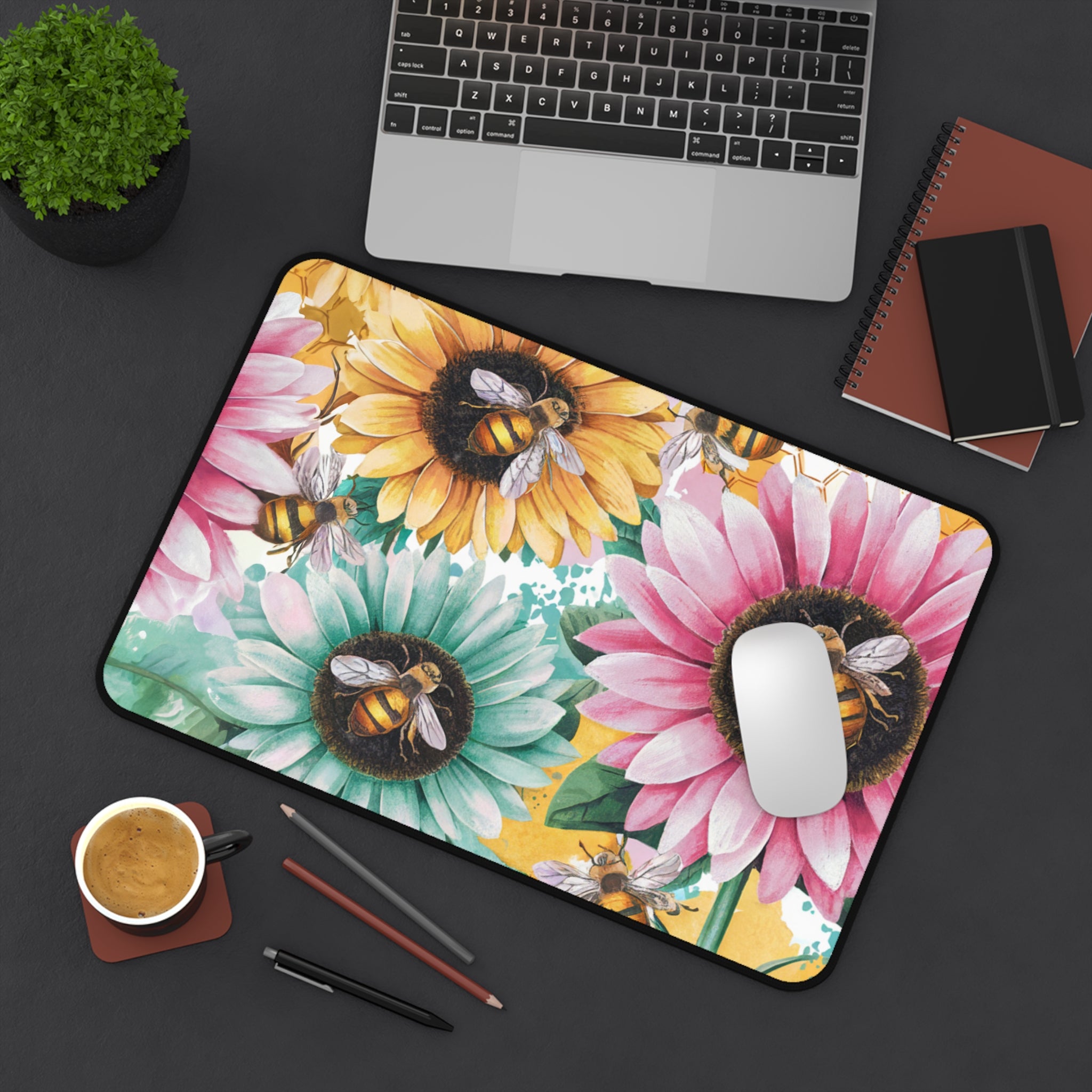Floral Bees Desk Mat