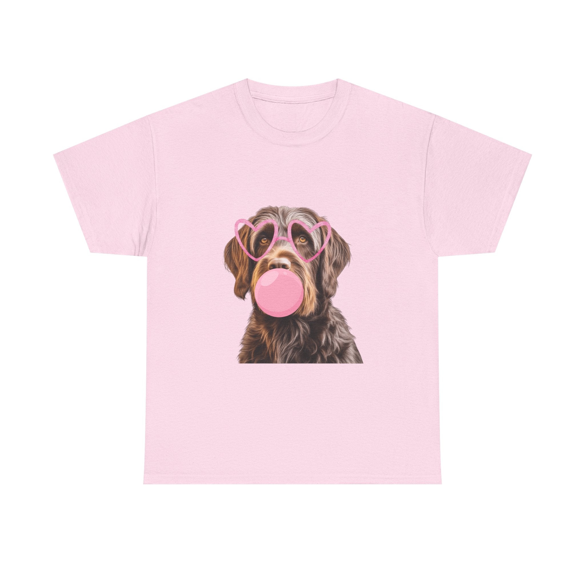 Dog Bubblegum Tee — Cute Puppy with Heart Sunglasses Graphic T-Shirt