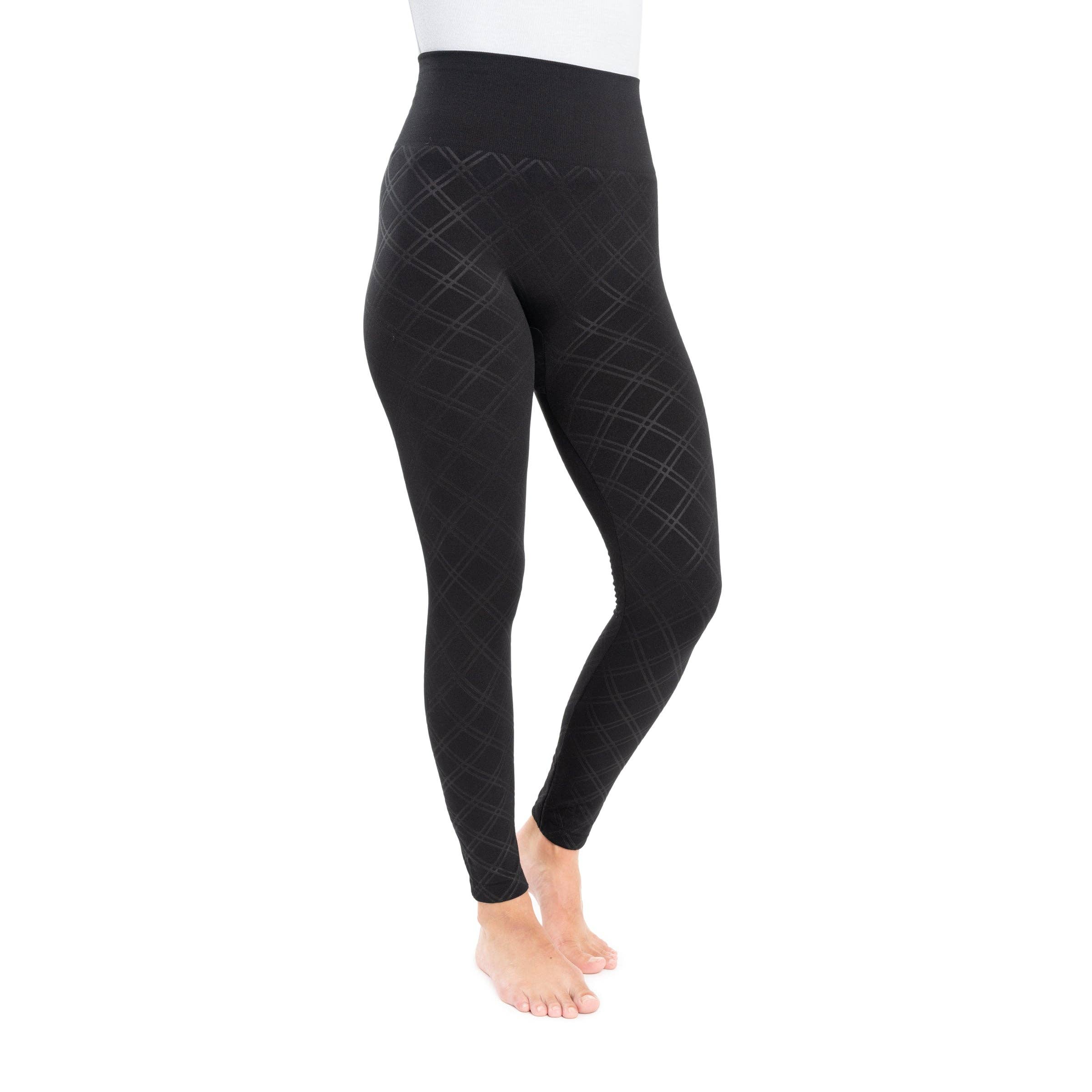 Women's Fleece Lined Leggings with Wide Waistband