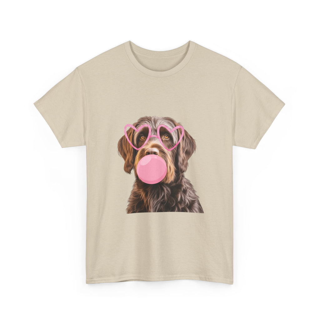 Dog Bubblegum Tee — Cute Puppy with Heart Sunglasses Graphic T-Shirt